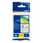 Cinta Brother tze-211 Black on White 1/4" (6mm)