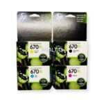 Kit Tinta HP 670XL (CZ117AL, CZ118AL, CZ119AL, CZ120AL)