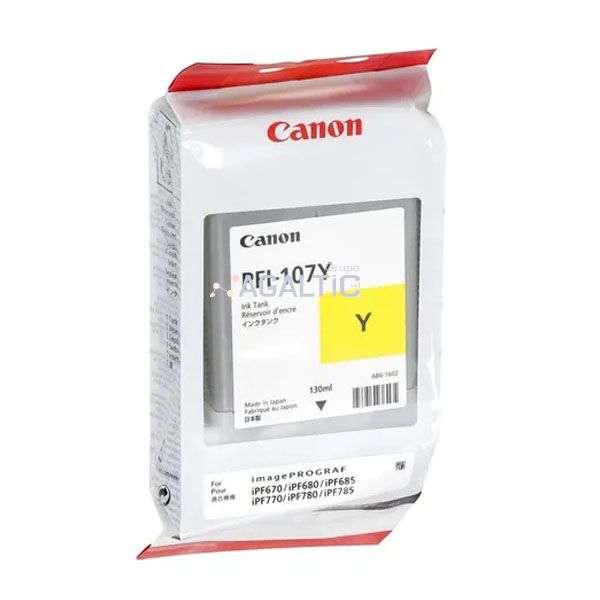Tinta Canon PFI-107Y Yellow 130ml√ ipf670, ipf770, ipf785