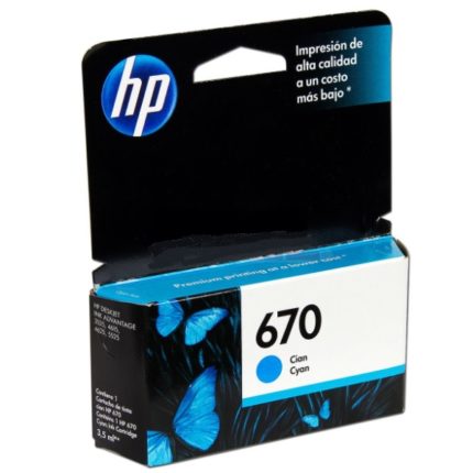 Tinta HP CZ114AL (670) Cyan 300pag Original