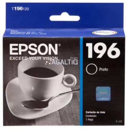 Tinta Epson T196120 Negro 5ml√ Para xp401, wf2512, wf2532