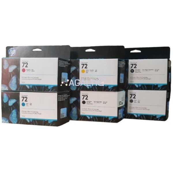 Tintas HP 72 de 130ml. pack 6 tintas Colores